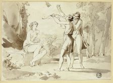 Woman Shooting an Arrow, with Two Companions, 1584/94. Creator: Juan Cristobal