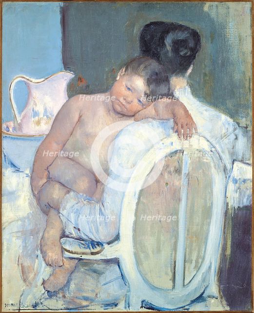 Woman Sitting with a Child in Her Arms.