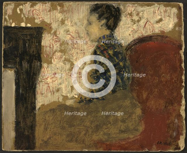 Woman Sitting by the Fireside, c. 1894. Creator: Edouard Vuillard.