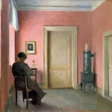 Woman sitting in an Interior 1915. Artist: Peter Vilhelm Ilsted