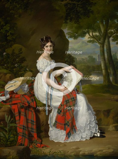 Woman Sketching In A Landscape, c1830. Creator: Barthelemy Vieillevoye.