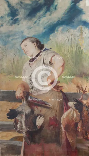 Woman Slaughtering Hens, between 1895-1899. Creator: Jacek Malczewski.