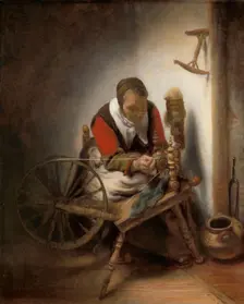 Woman spinning, 1652-1662. Creator: Nicolaes Maes