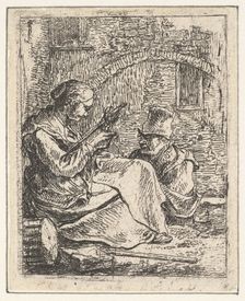 Woman Spinning.n.d. Creator: Thomas Wijck