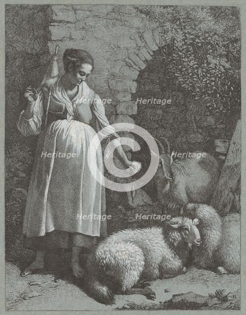 Woman Spinning Yarn by an Arch, 1764. Creator: Francesco Londonio.