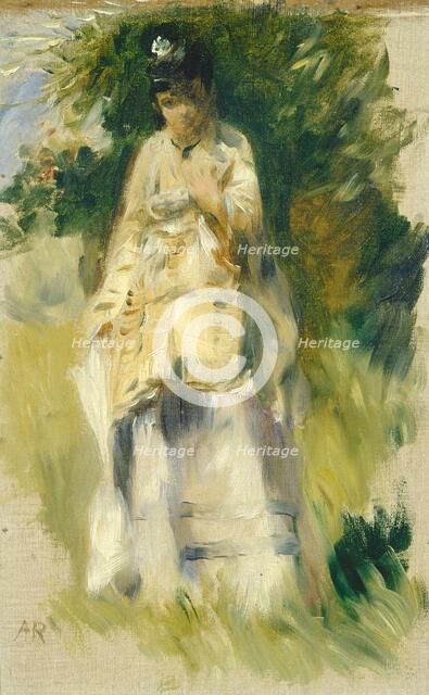 Woman Standing by a Tree, 1866. Creator: Pierre-Auguste Renoir.