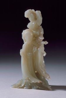 Woman Standing by a Garden Rock, between c.1700 and c.1800. Creator: Unknown