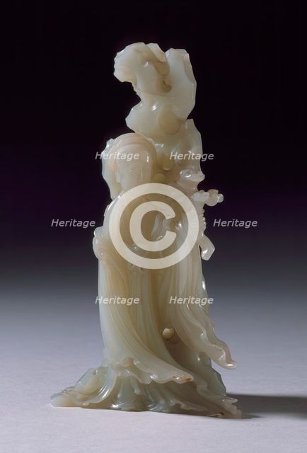 Woman Standing by a Garden Rock, between c.1700 and c.1800. Creator: Unknown.