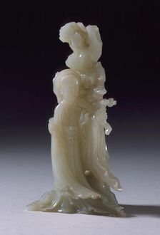 Woman Standing by a Garden Rock, between c.1700 and c.1800. Creator: Unknown