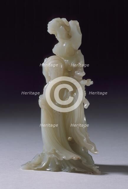 Woman Standing by a Garden Rock, between c.1700 and c.1800. Creator: Unknown.