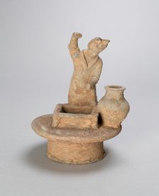 Woman Standing Over a Well, Northern Wei Dynasty (386-535), early 6th cent; with later restorations. Creator: Unknown