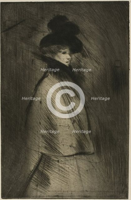 Woman Strolling, 1898. Creator: Theophile Alexandre Steinlen.