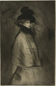 Woman Strolling, 1898. Creator: Theophile Alexandre Steinlen