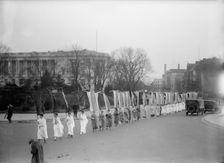 Woman Suffrage at Capitol with Banners, 1917. Creator: Harris & Ewing