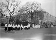 Woman Suffrage at Capitol with Banners, 1917. Creator: Harris & Ewing