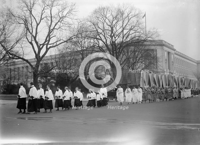 Woman Suffrage at Capitol with Banners, 1917. Creator: Harris & Ewing.