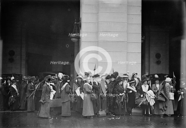 Woman Suffrage - at Union Station, 1917. Creator: Harris & Ewing.