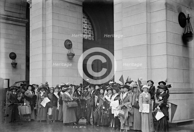 Woman Suffrage - at Union Station, 1917. Creator: Harris & Ewing.