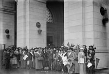 Woman Suffrage - at Union Station, 1917. Creator: Harris & Ewing