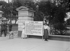 Woman Suffrage Banner, 1917. Creator: Harris & Ewing