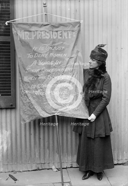 Woman Suffrage Banners, 1917. Creator: Harris & Ewing.