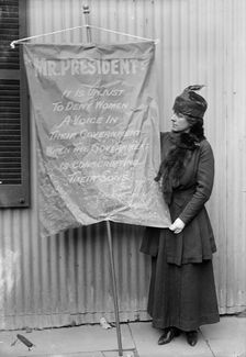 Woman Suffrage Banners, 1917. Creator: Harris & Ewing