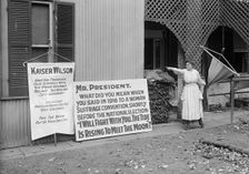 Woman Suffrage Banners, 1917. Creator: Harris & Ewing