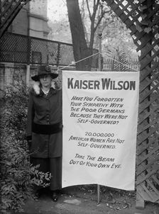 Woman Suffrage Banners, 1917. Creator: Harris & Ewing