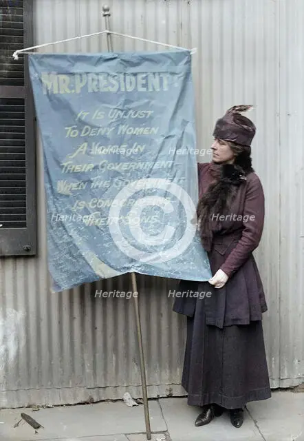 Woman Suffrage Banners, 1917. Creator: Harris & Ewing.