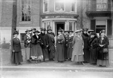 Woman Suffrage - Group at Headquarters, 1917. Creator: Harris & Ewing