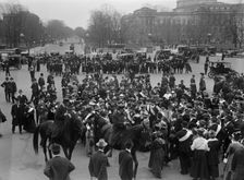 Woman Suffrage - Group Before Capitol, 2 Apr 1917. Creator: Harris & Ewing