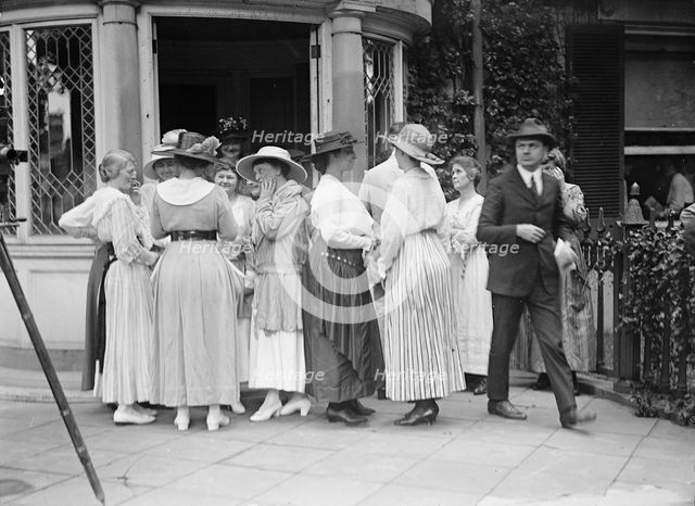 Woman Suffrage - Groups at Headquarters, 1917. Creator: Harris & Ewing.