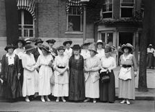 Woman Suffrage - Groups at Headquarters, 1917. Creator: Harris & Ewing