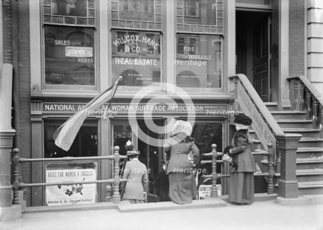 Woman Suffrage - Headquarters, National American Woman Suffrage Association, 1913. Creator: Harris & Ewing.