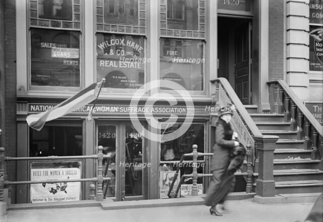 Woman Suffrage - Headquarters, National American Woman Suffrage Association, 1913. Creator: Harris & Ewing.