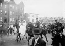 Woman Suffrage - Hikers Arriving from New York, 1913. Creator: Harris & Ewing
