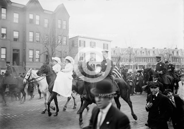 Woman Suffrage - Hikers Arriving from New York, 1913. Creator: Harris & Ewing.