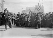 Woman Suffrage - Hikers Arriving from New York, 1913. Creator: Harris & Ewing