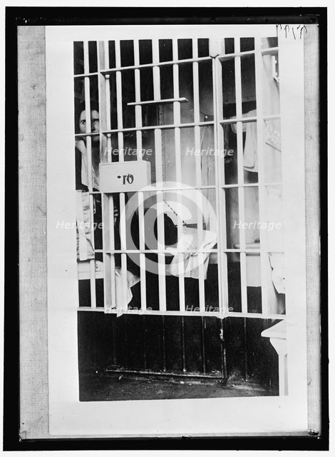 Woman suffrage, jail cell, between 1916 and 1918. Creator: Harris & Ewing.
