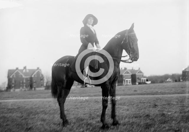 Woman Suffrage. Mrs. Burleson, Grand Marshall, 1913. Creator: Harris & Ewing.