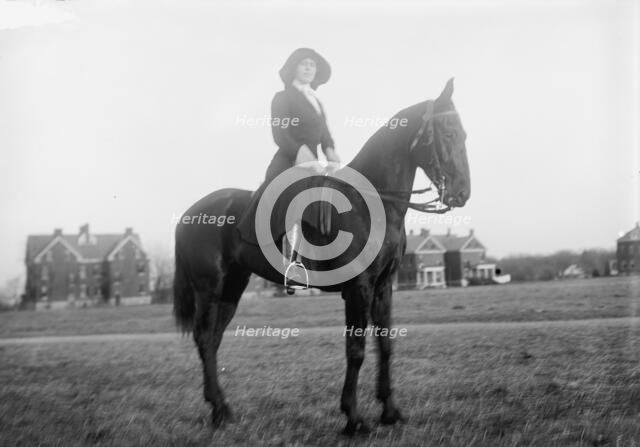 Woman Suffrage. Mrs. Burleson, Grand Marshall, 1913. Creator: Harris & Ewing.