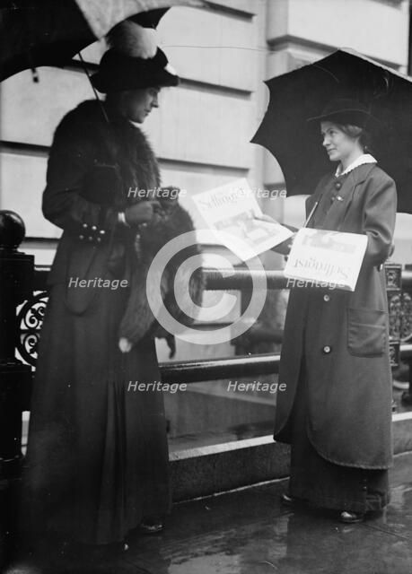 Woman Suffrage - Selling 'The Suffragist', 1914. Creator: Harris & Ewing.