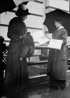 Woman Suffrage - Selling The Suffragist 1914. Creator: Harris & Ewing