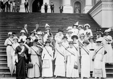 Woman Suffrage - Suffragettes at Capitol, 1914. Creator: Harris & Ewing