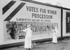 Woman Suffrage - Posters For Parade, 1914. Creator: Harris & Ewing