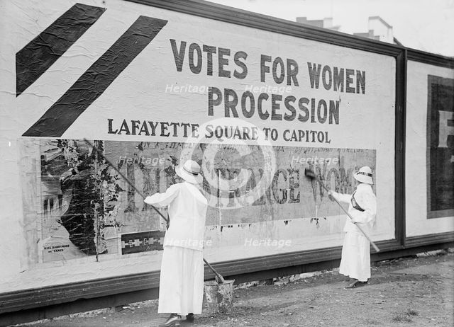 Woman Suffrage - Posters For Parade, 1914. Creator: Harris & Ewing.