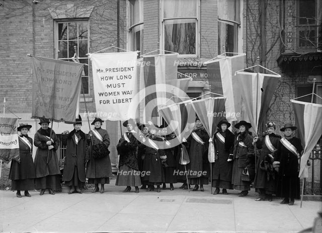 Woman Suffrage - Philadelphia Group at Headquarters, 1917. Creator: Harris & Ewing.