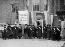 Woman Suffrage - Philadelphia Group at Headquarters, 1917. Creator: Harris & Ewing