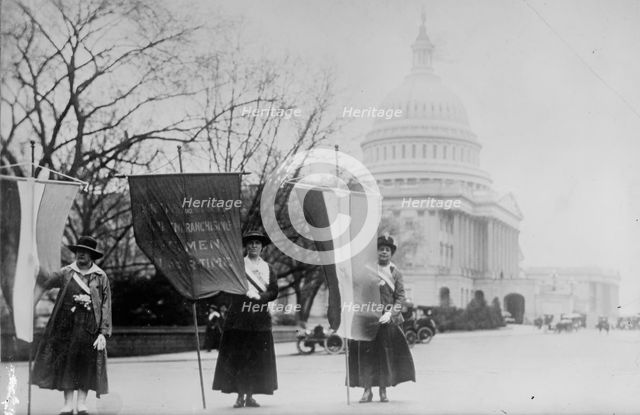 Woman Suffrage - Picket Parade, 1917. Creator: Harris & Ewing.
