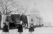Woman Suffrage - Picket Parade, 1917. Creator: Harris & Ewing